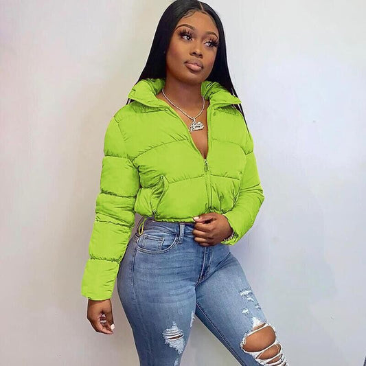 Damen Bomberjacke Kurz Stepp Design Fashion - IdealeKleiden