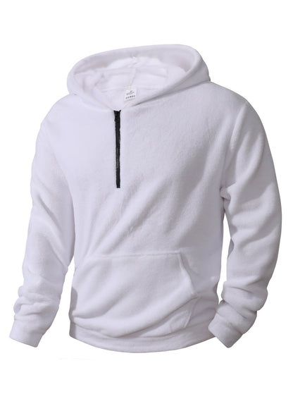 Herren Fleece Hoodie Modern Halblanger Reißverschluss