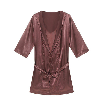Herren Bademantel Soft Satin Qualität