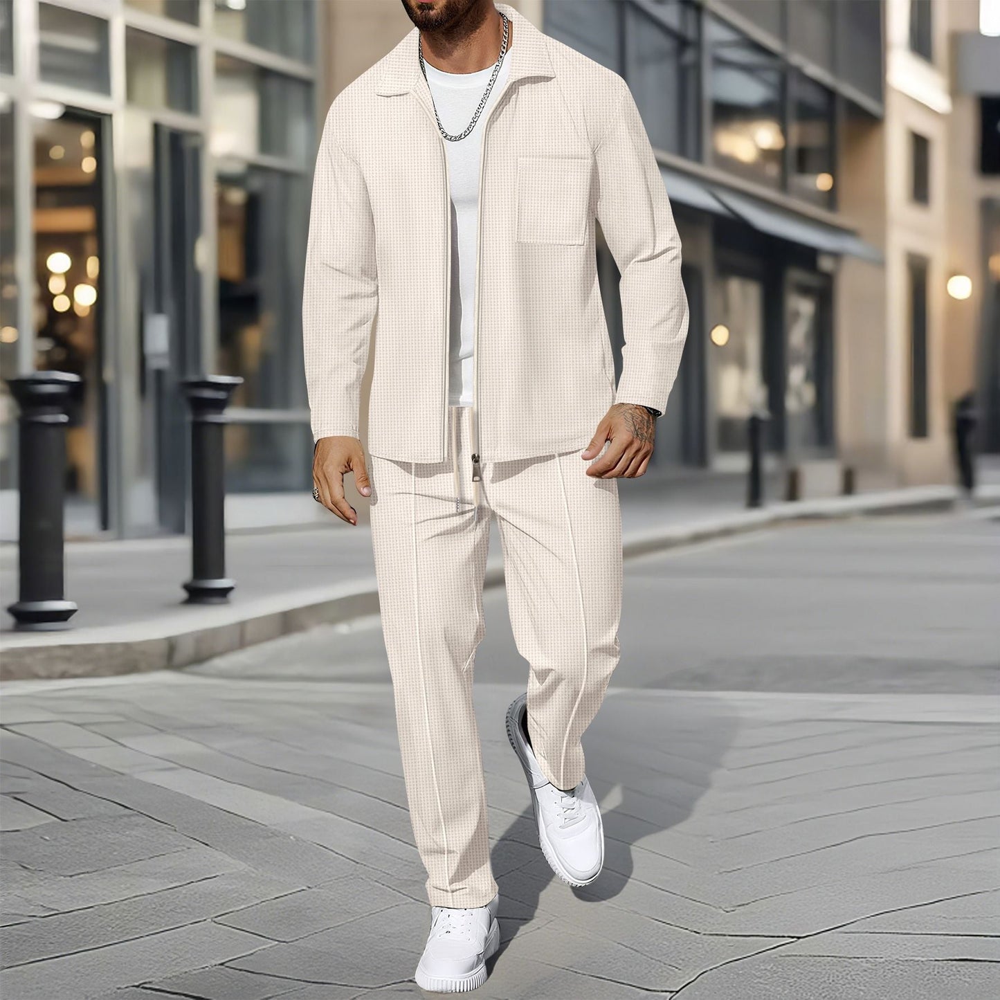 Herren Zweiteiler Lässig Elegant Slim Fit