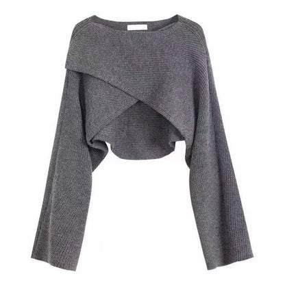 Damen Pullover Lässig Asymmetrisch Strukturiert