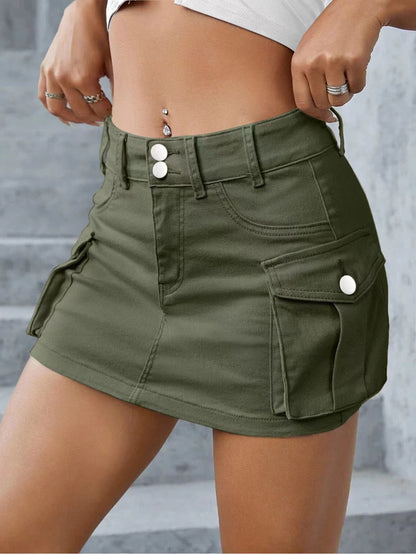 Damen Mode Denim Cargo-Hose mit vielen Taschen