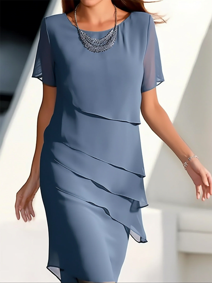 Damenkleid Elegant Fließend Layered Effekt