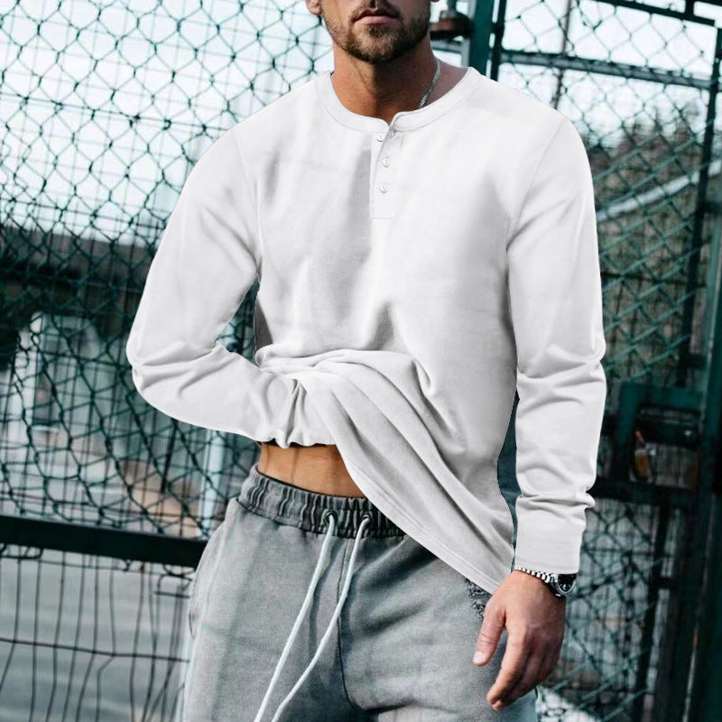 Herren Langarm-Shirt Klassisch Weich Baumwolle