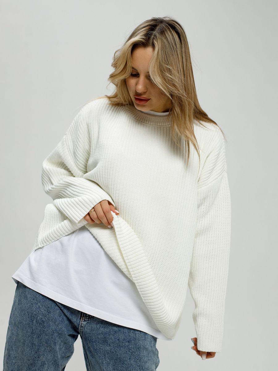 Damen Pullover Groß Oversized Strickdesign