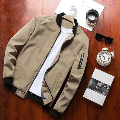 Herren Bomberjacke Modern Sportlich Mit Taschen