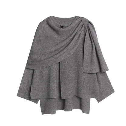 Damen Strickponcho Weich Gemütlich Elegant