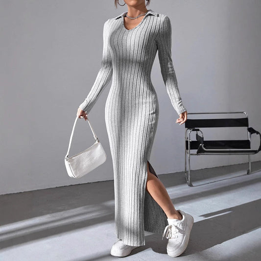 Damen Maxikleid V-Ausschnitt Sommerkleid Elegant - IdealeKleiden