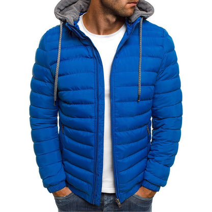 Herren Steppjacke Winddicht Kapuze