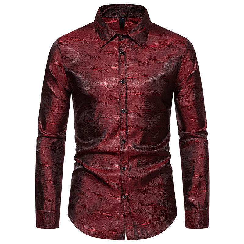 Herren Hemd Elegant Strukturmuster Modernes Design