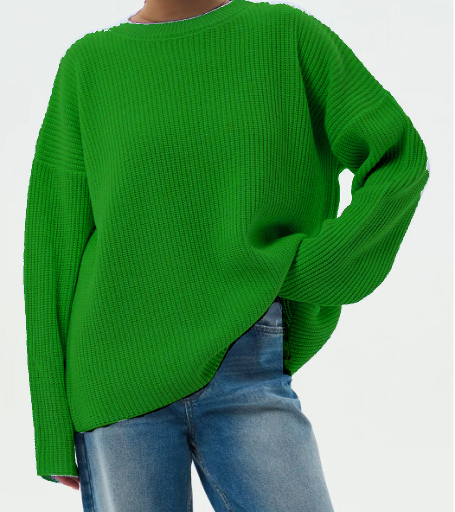 Damen Pullover Grobstrick Lässig Modern