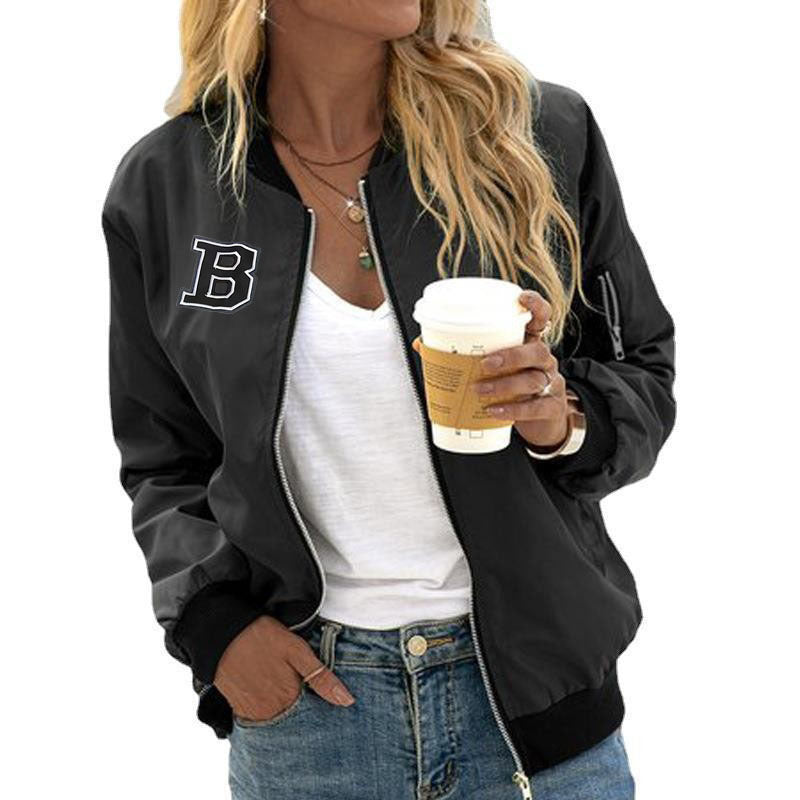 Damen Bomberjacke Lässig Komfortabel