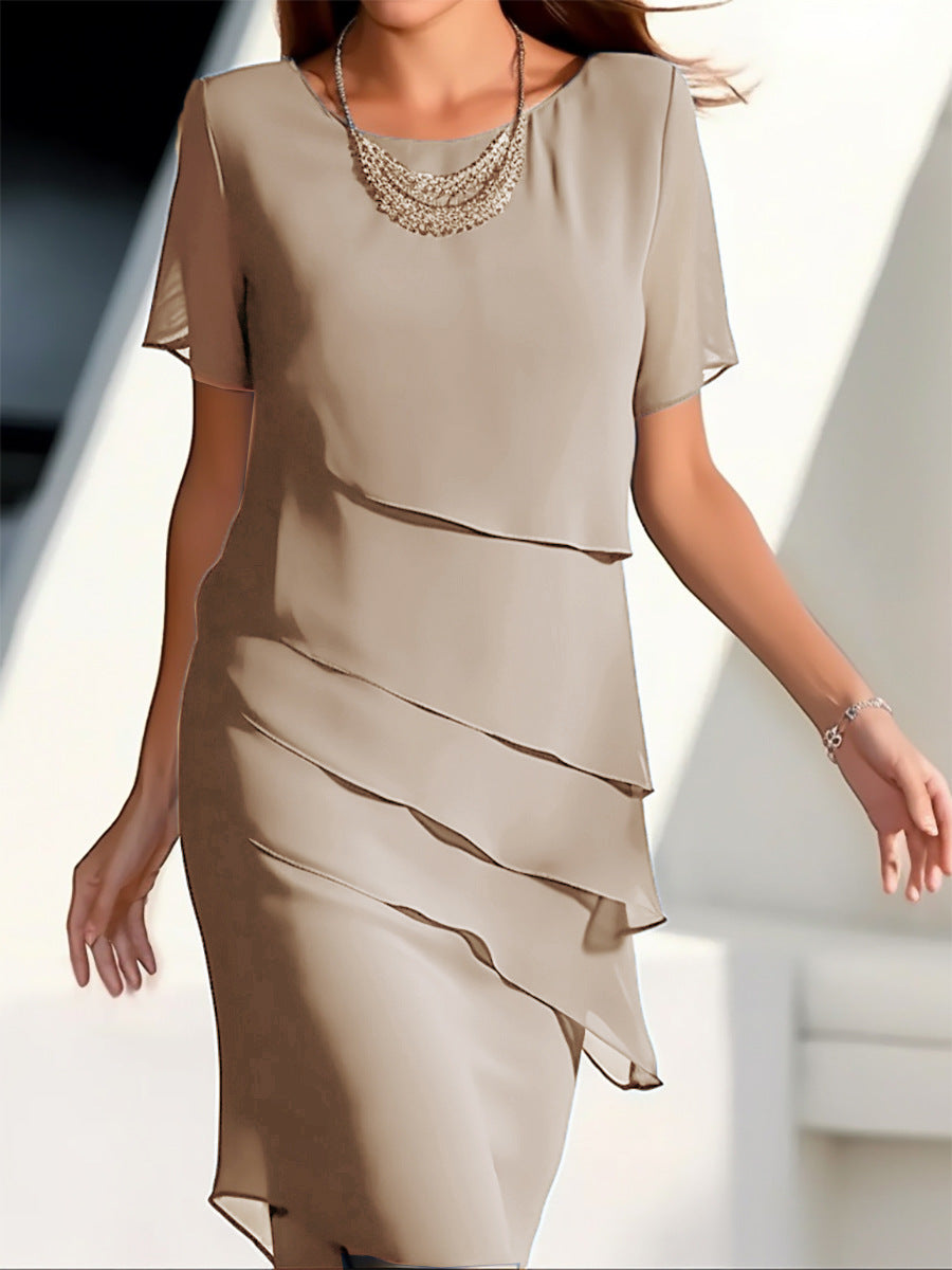 Damenkleid Elegant Fließend Layered Effekt