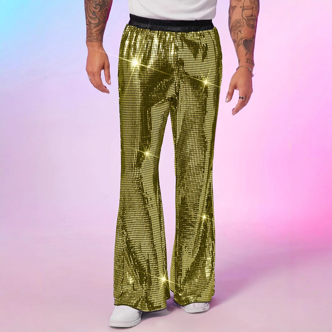 Herren Disco Hose Glitzer Pailletten Party - IdealeKleiden