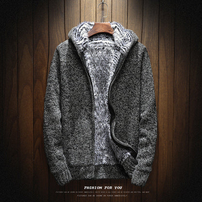 Herren Kapuzenjacke Weich Fleece Warm Isoliert - IdealeKleiden