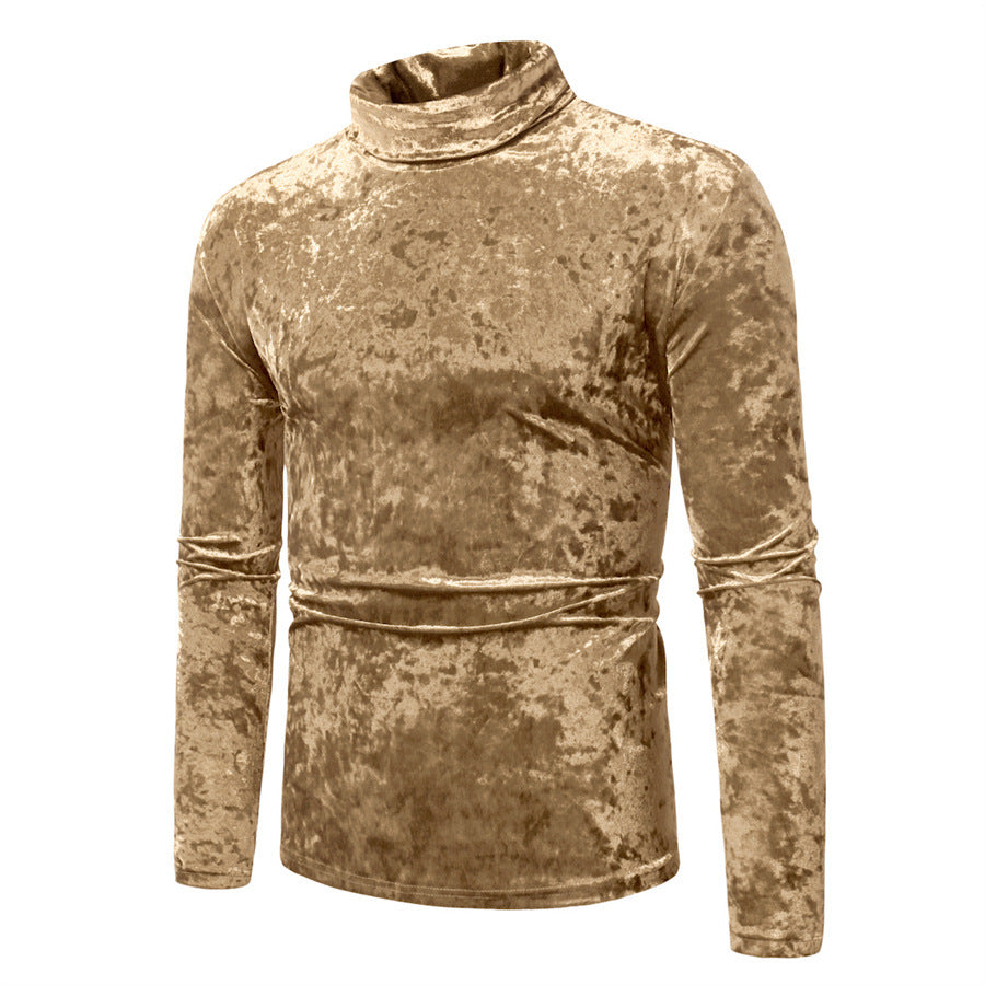 Herren Rollkragenpullover Samt Elegant Modern - IdealeKleiden