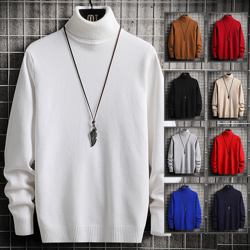 Herren Rollkragenpullover Aus Wolle Elegant Modern