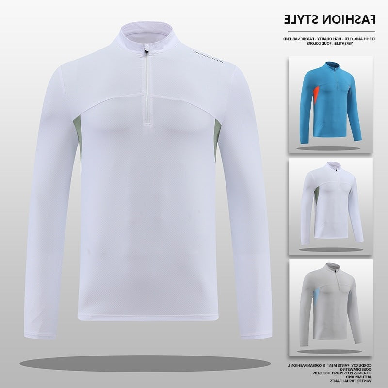 Herren Thermoshirt Funktionsshirt Stehkragen Reißverschluss - IdealeKleiden