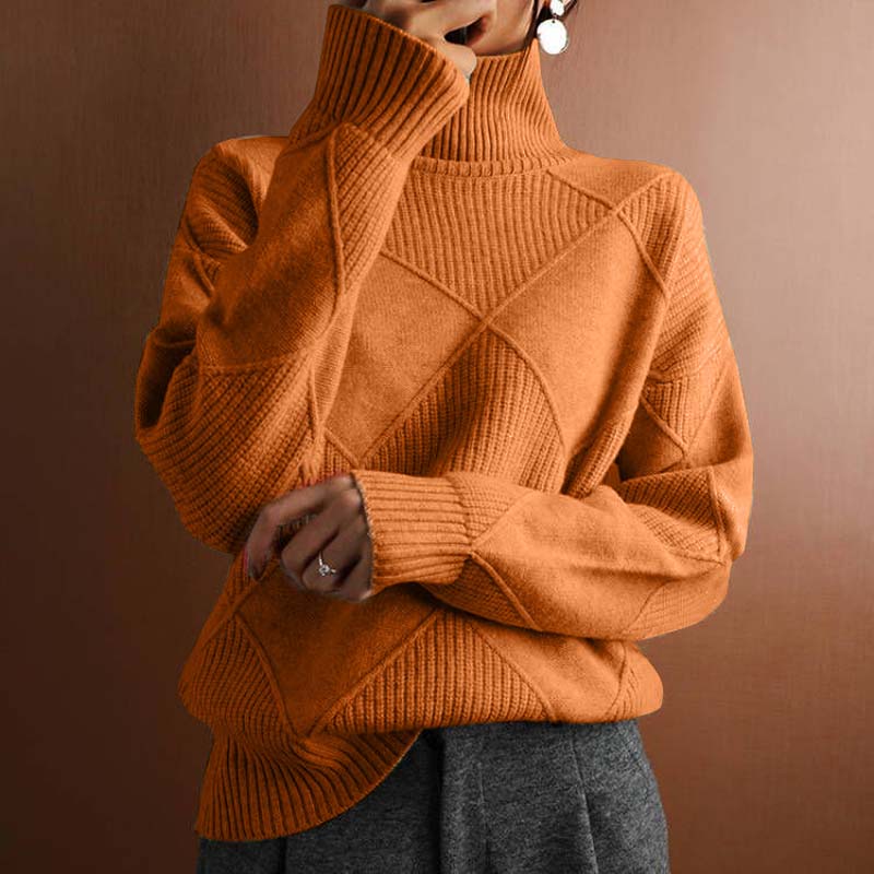 Eleganter Damen Strickpullover Klassisch Einfarbig