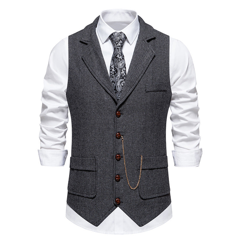 Herren Weste Hahnentrittmuster Elegantes Design