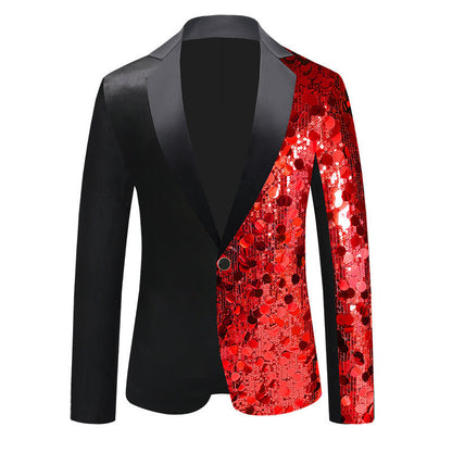 Damen Glitzerjacke Sequin Blazer Elegant Schmalkragen
