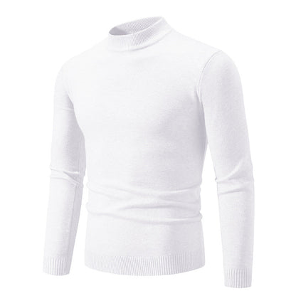 Herren Pullover Fein Strick Hochkragen Elegant