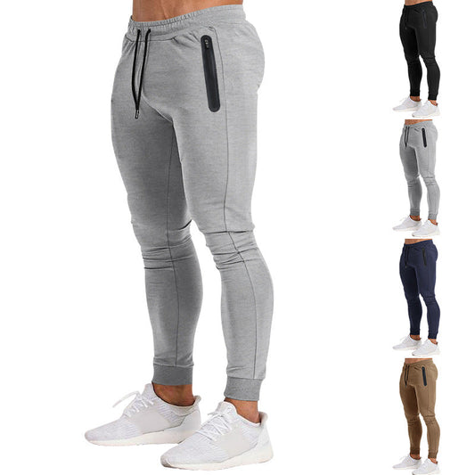 Herren Jogginghose Slim Fit Reißverschluss Taschen - IdealeKleiden