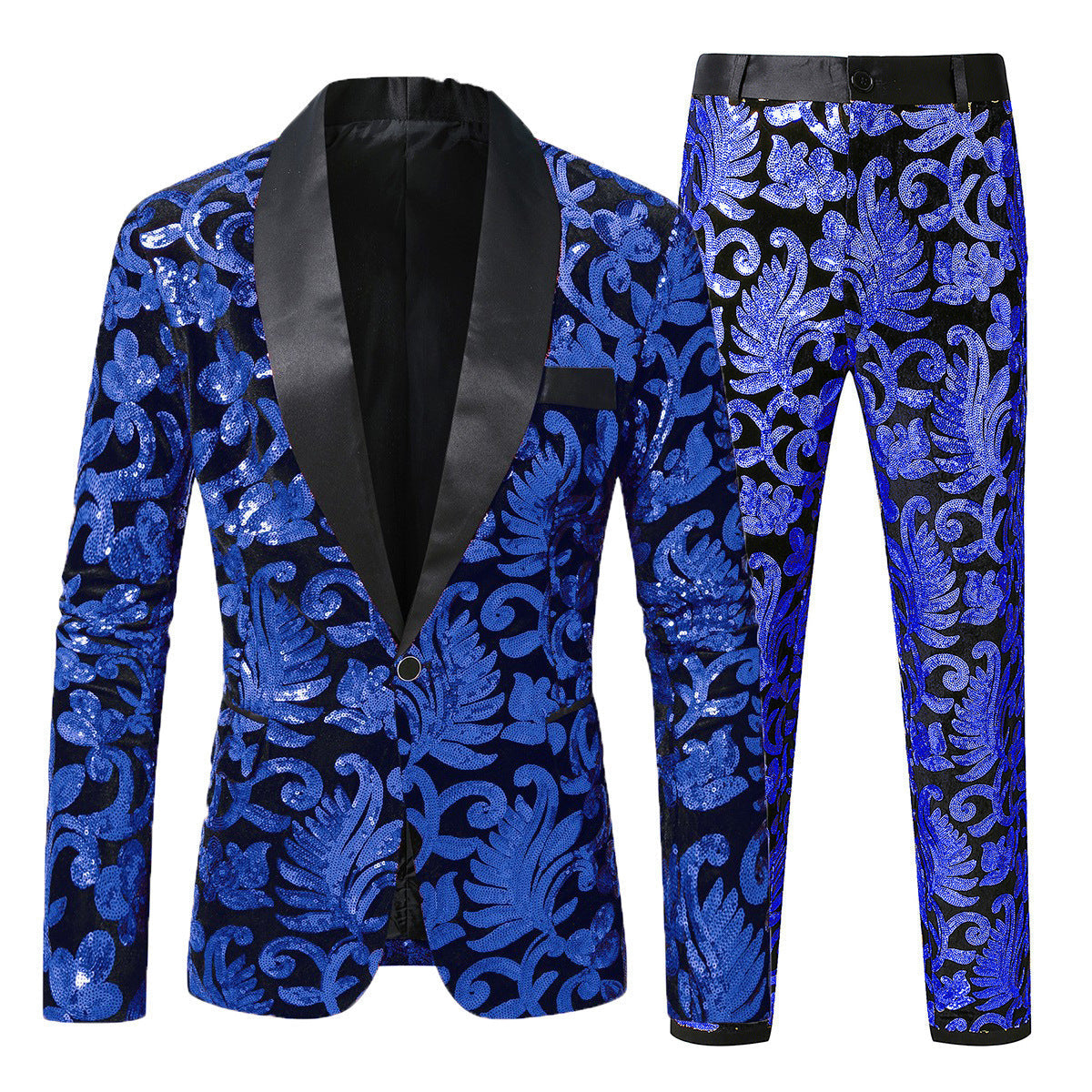Herren Glitzer Anzug Set Elegant Abendgarderobe