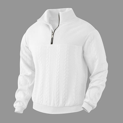 Herren Strickpullover Modern Hochkragen Reißverschluss