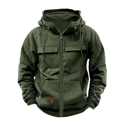 Herren Kapuzenjacke Funktionell Mit Großen Taschen