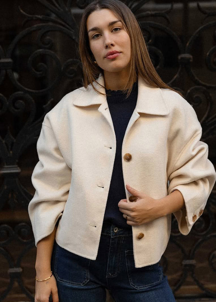 Stylische Kurzjacke Wollmischung Damen