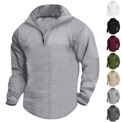 Herren Wärme Pullover Strukturiert Kragen - IdealeKleiden