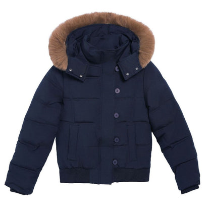 Damen Winterjacke Elegant Mit Abnehmbarem Fellkragen