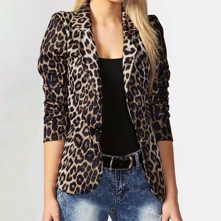 Damen Blazer Animal Print Trendy Kleidung