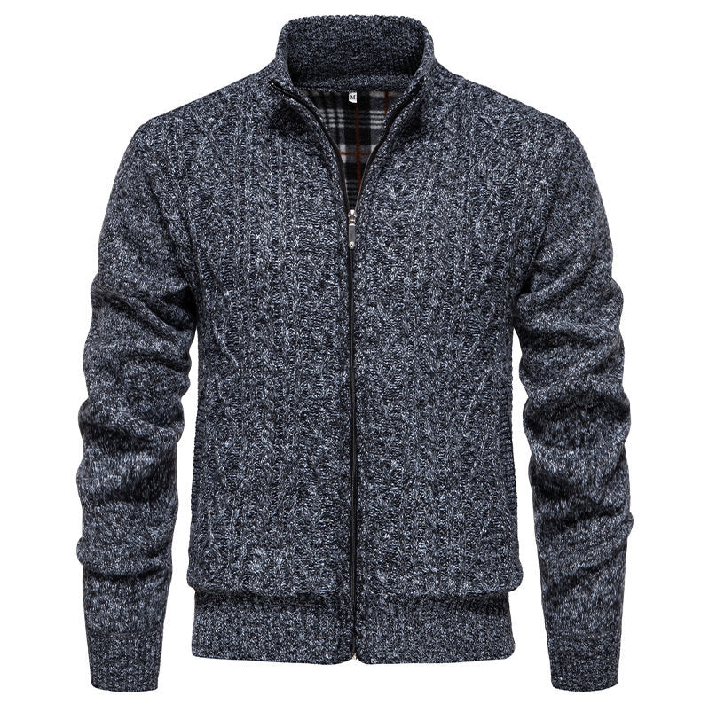 Herren Strickjacke Hochkragen Reißverschluss Sportlich
