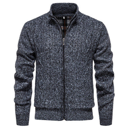 Herren Strickjacke Hochkragen Reißverschluss Sportlich