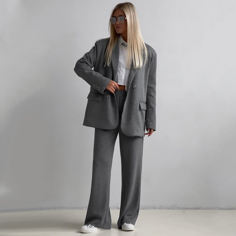 Damen Zweiteiliges Set Oversized Blazer Hose Modern Chic