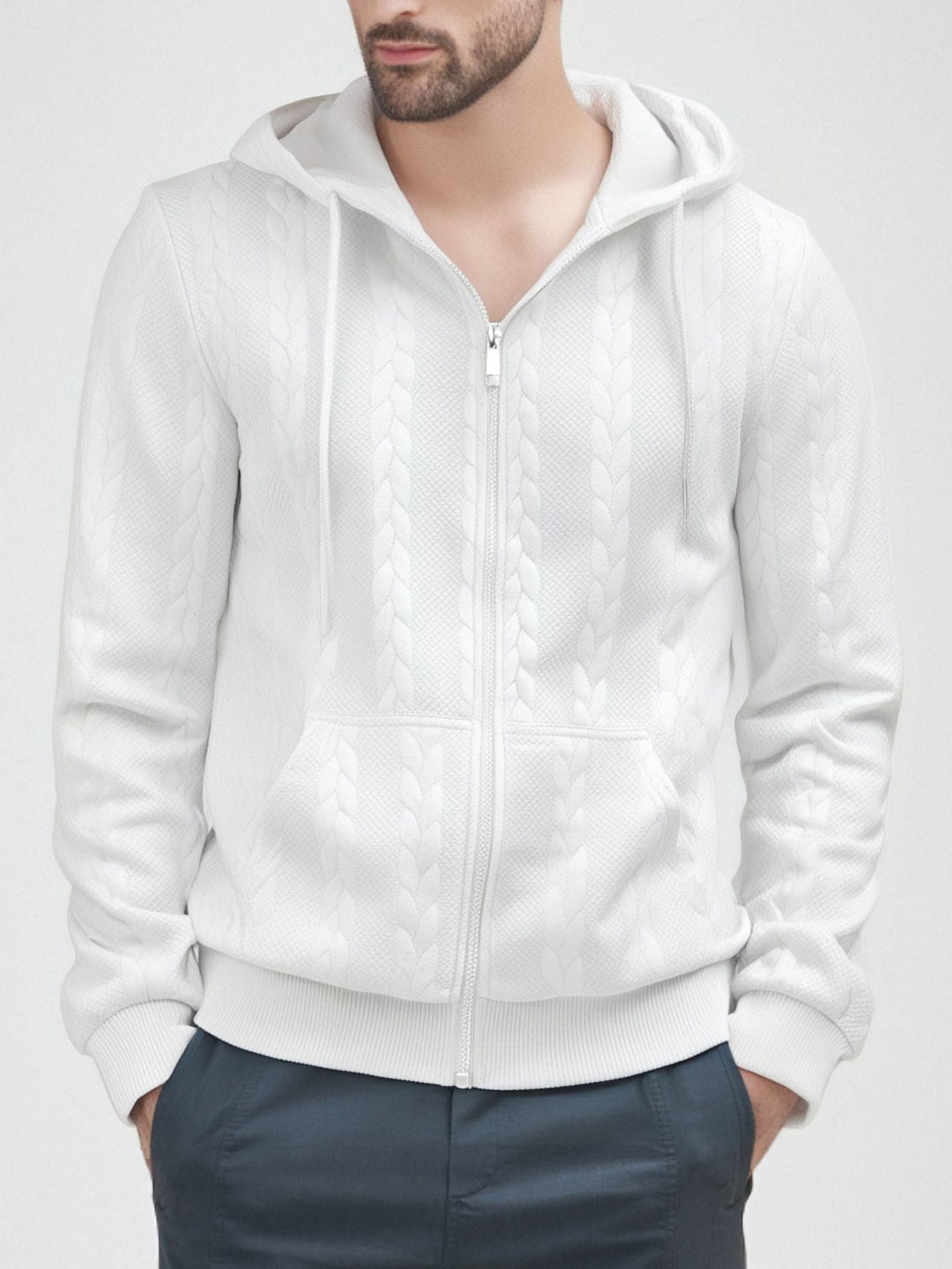 Herren Strickjacke Kapuze Warm Elegant