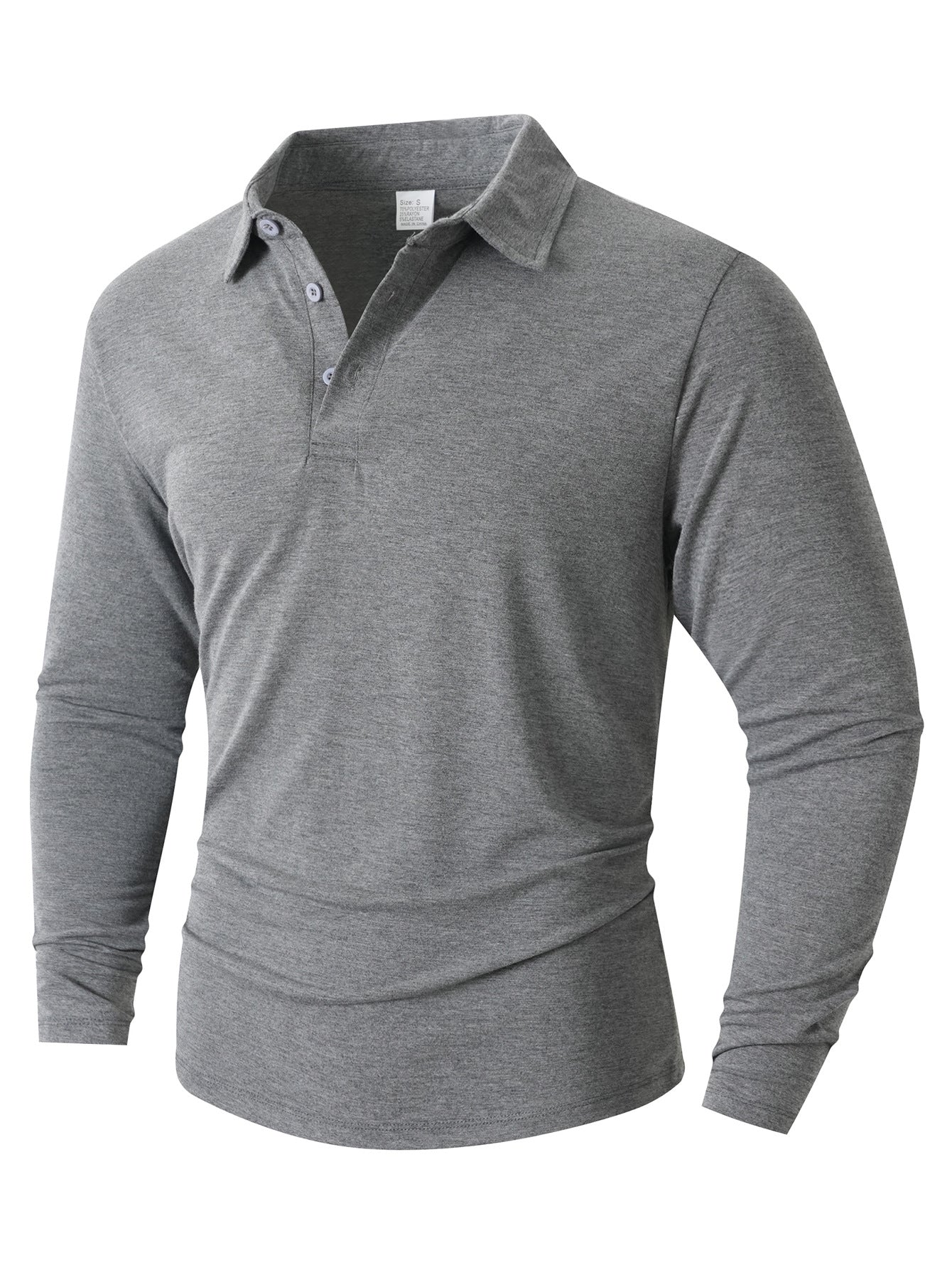 Herren Poloshirt Langarm Modern Slim Fit