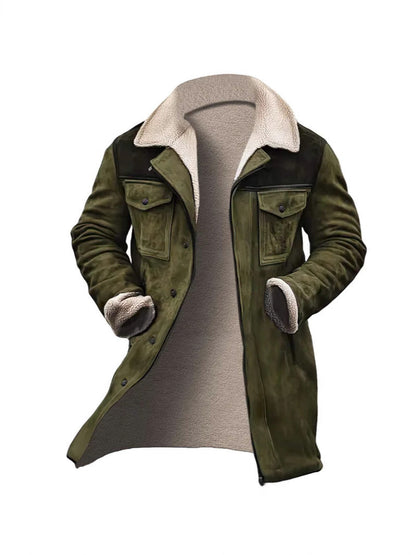 Herren Lederjacke Modern Warm Fleece Innenfutter