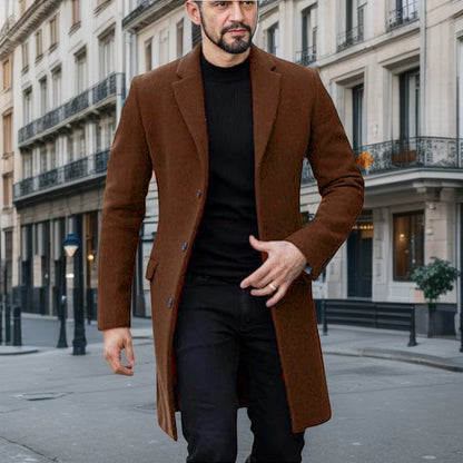 Herren Wollmantel Elegant Grau