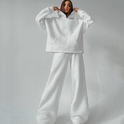 Damen Casual Oversized Hoodie Set mit weiten Hosen