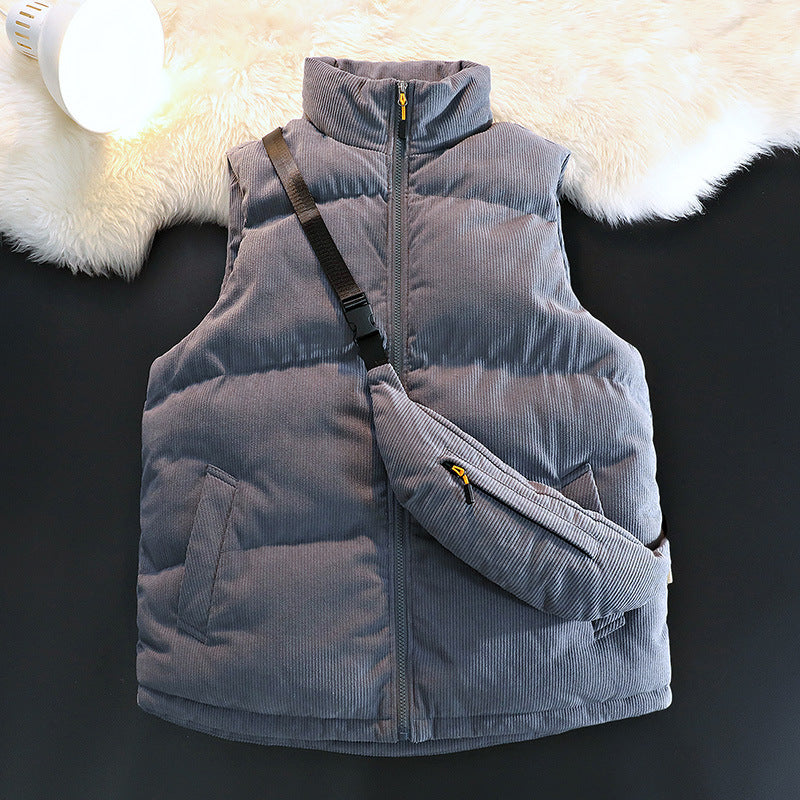 Damen Steppweste Fleece Innen Warme Taschenjacke
