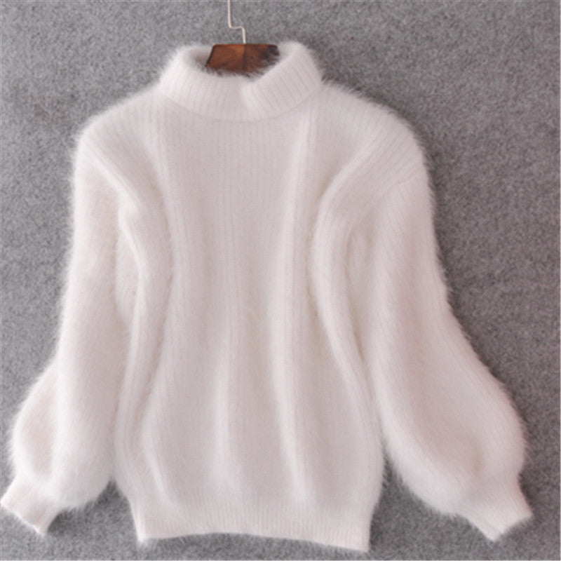 Damen Rollkragenpullover Weich Strukturiert