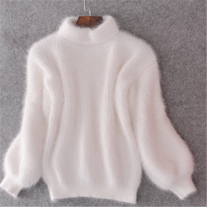Damen Rollkragenpullover Weich Strukturiert