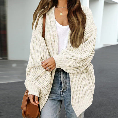 Damen Strickjacke Oversized Großzügig Schnitt