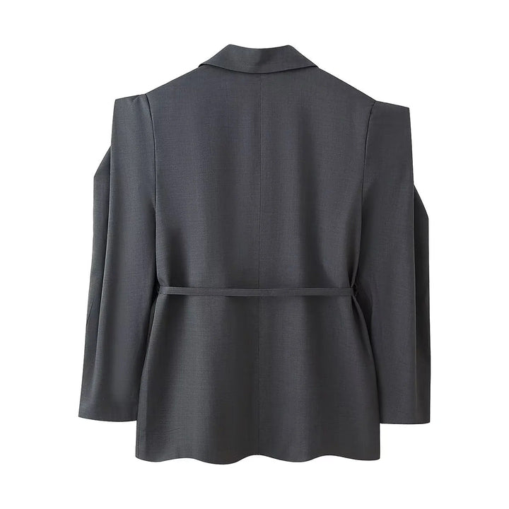 Damen Oversized BlazerJacke Elegant mit Gürtel
