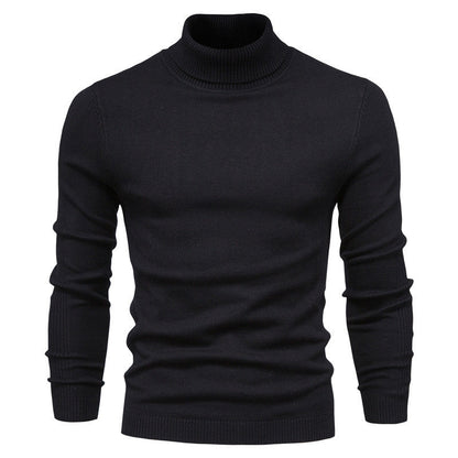 Herren Pullover Hochkragen Feinripp Optimaler Style