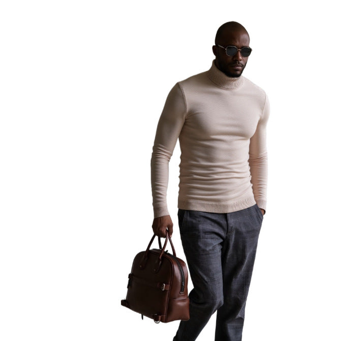 Herren Rollkragen Pullover Fein Strukturiert Elegantes Design