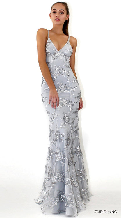 Glitzerndes Abendkleid DamenSexy Rückenausschnitt